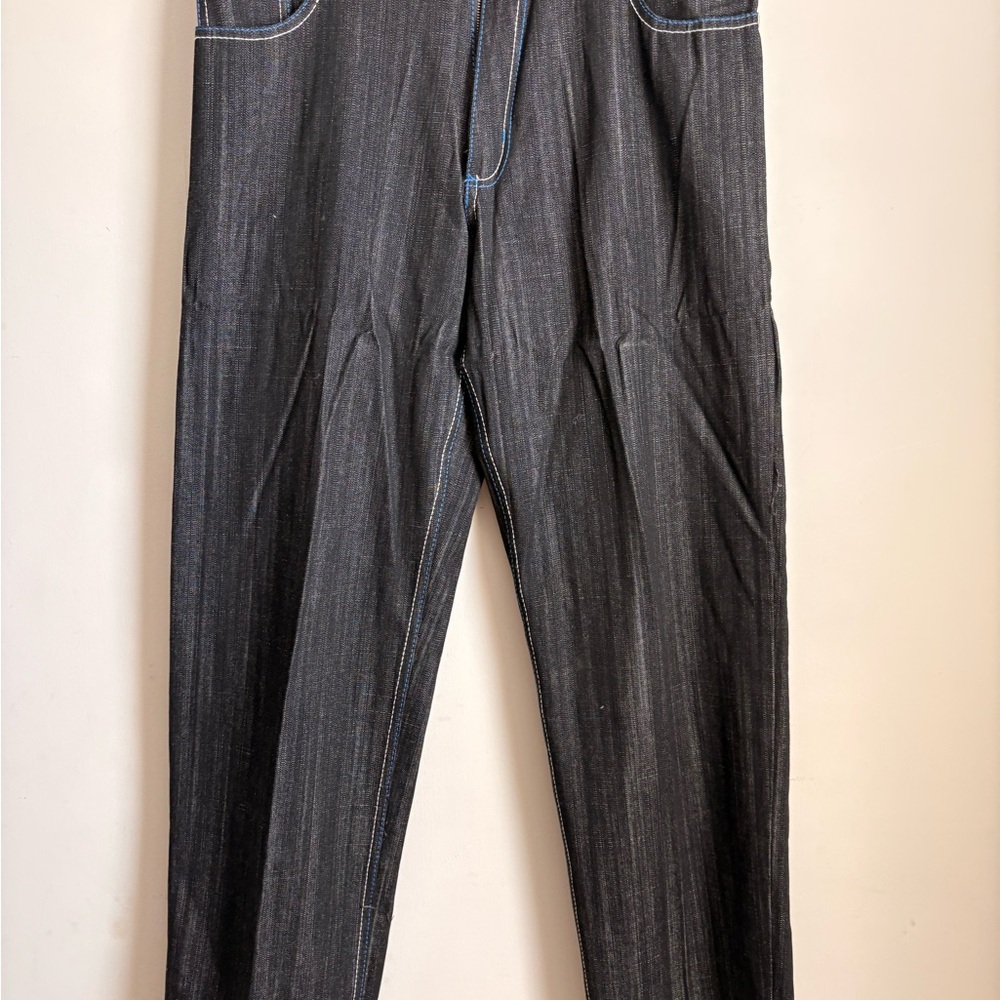 Slim Straight Black Pinstripe Men's Jeans